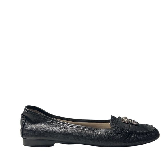 Michael Kors Black Leather Moccasin Loafers - Picture 1 of 9